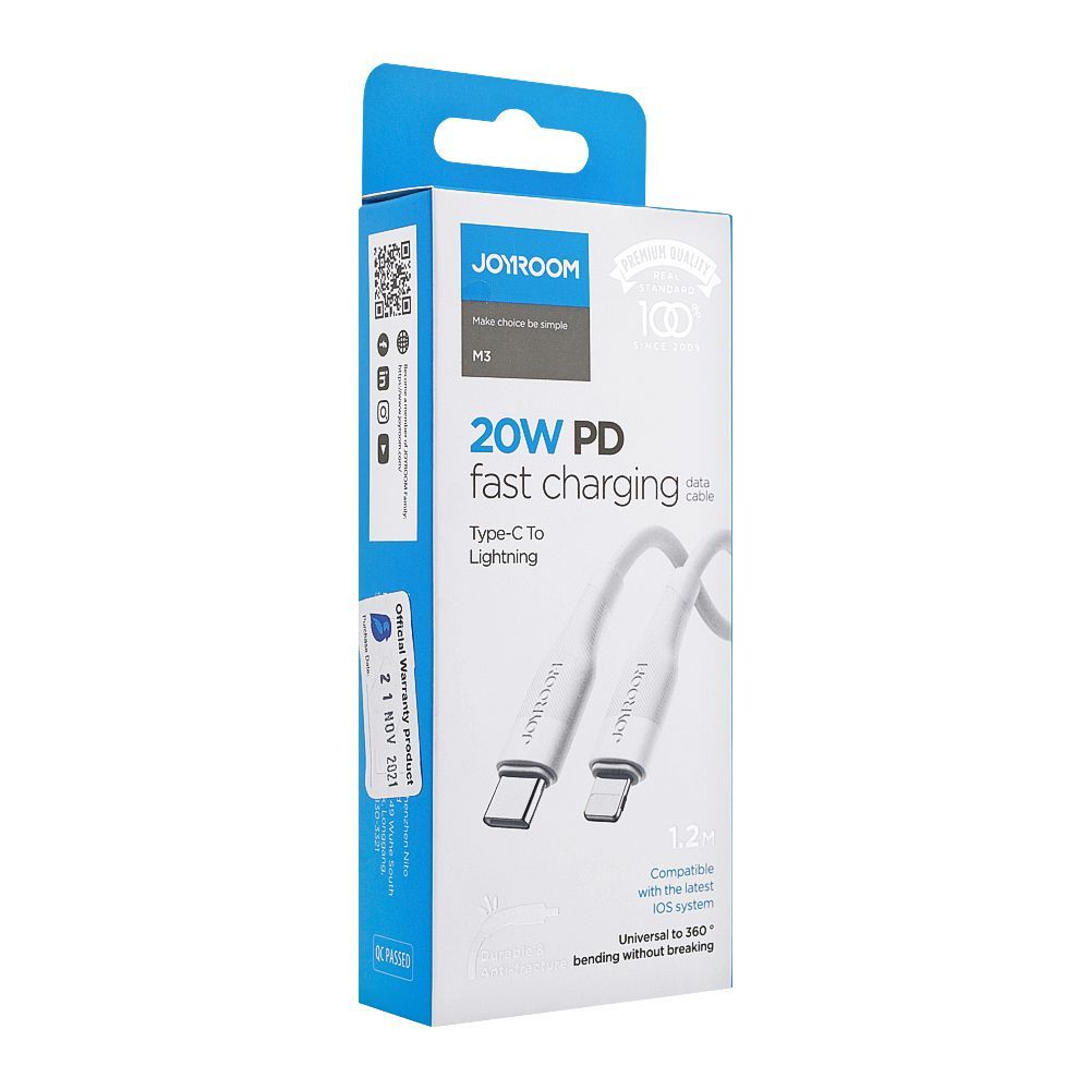 Joyroom S-1224m3 Type-C To Lightning Fast Charging Cable 1.2m White