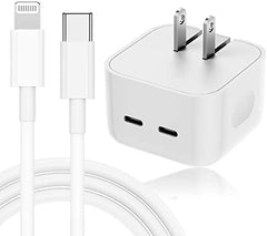 iPhone 14 Pro 2 Pin (Us Pin) 50w USB-C+C Power Adapter With USB-C To Lightning Cable