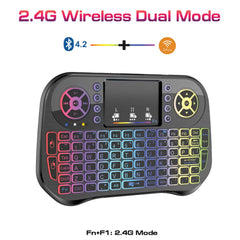 I10 Mini Wireless+ Bluetooth Touchpad 7 Color Backlit Light 2.4ghz