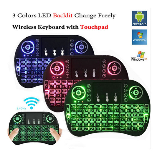 Mini Touch Pad RF 500 Wireless With 3 Color Backlight Keyboard Mouse
