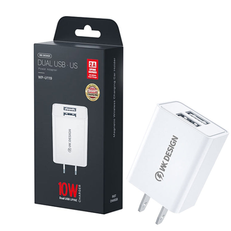 Remax Wk Dual Usb Fast Mobile Charger Wp-U119 Us Pin