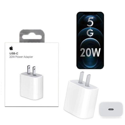 iPhone USB-C PD 20w Power Adapter Charger 2 Pin (USA Pin)