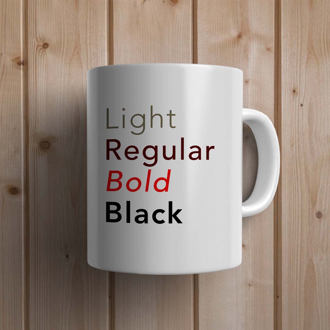 Light Regular Bold Black Statement Mug