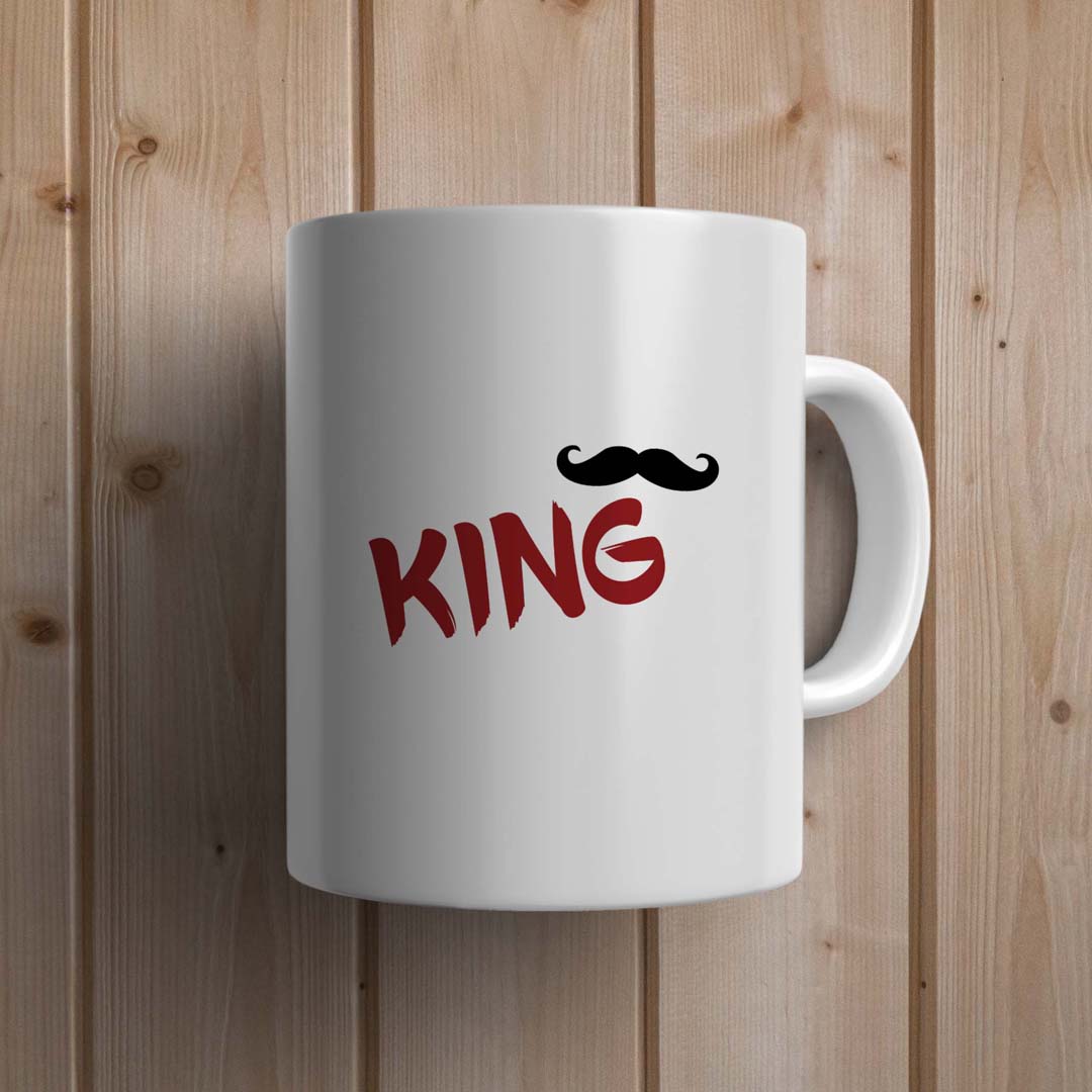 King with Moustache Design Mug