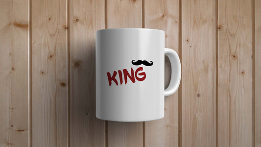 King with Moustache Design Mug