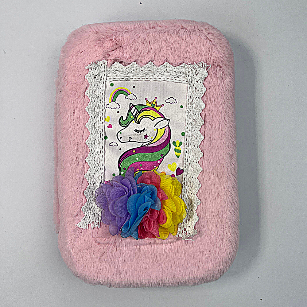 Unicorn Fur Pouch with Flowers