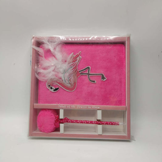 Notebook PVC Box furr flamingo A5-6