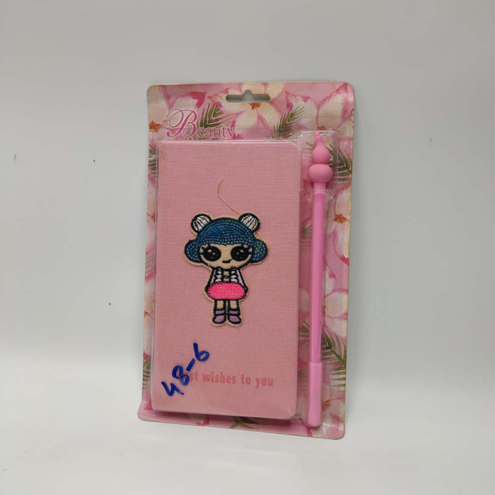 Packed Notebook Cute girl with gel pen 48-6 Journals