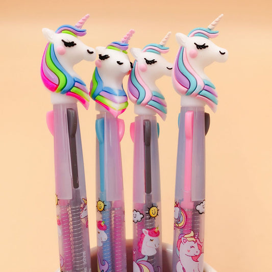 3 Colors Unicorn Ballpoint Pen Silica Rainbow E-8063