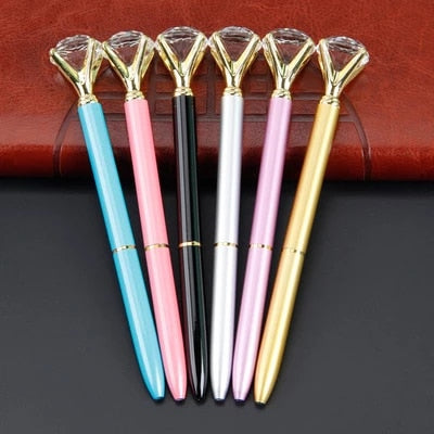 Cute gem ballpoint pen (With Light ) crystal glass diamond metal ballpoint pen