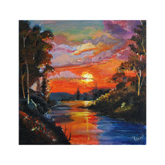 Sunset Oil & Acrylic based Painting