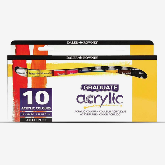 Daler Rowney Graduate Acrylic Paint 38ml Pack Of 10-school2office.com-acrylic paint,art supplies,new,paints and mediums