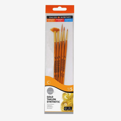 Daler Rowney Simply Gold Taklon Brush Set Of 5 Pcs-school2office.com-art accessories,art supplies,brushes,new