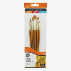 Daler Rowney Simply Gold Taklon Brush Set Of 6 Pcs-school2office.com-art accessories,art supplies,brushes,new
