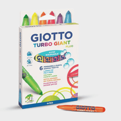 Giotto Turbo Giant Fluorescent Color Markers Set Of 6 Piece