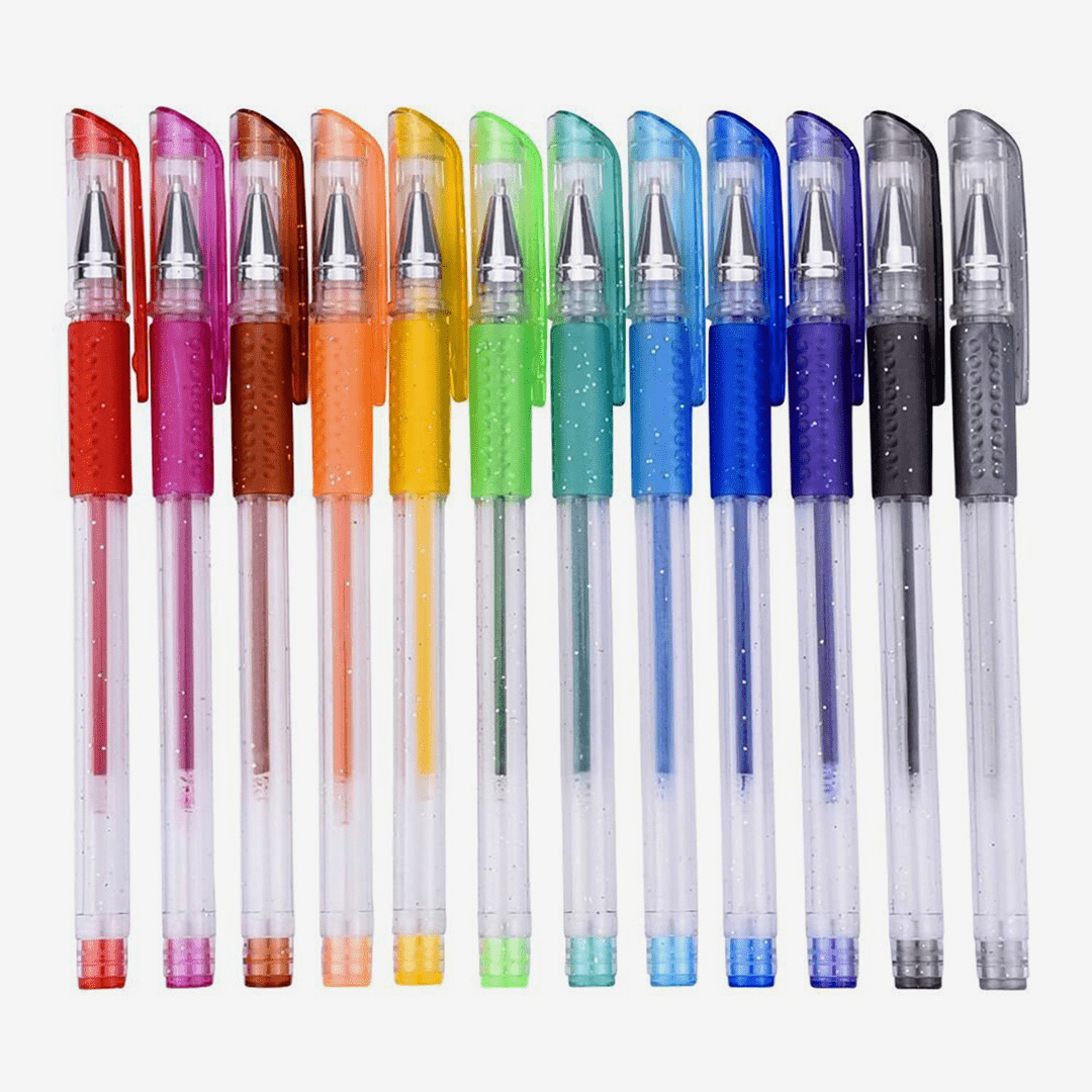 Glitter Gel Pens For Coloring Pack Of 12