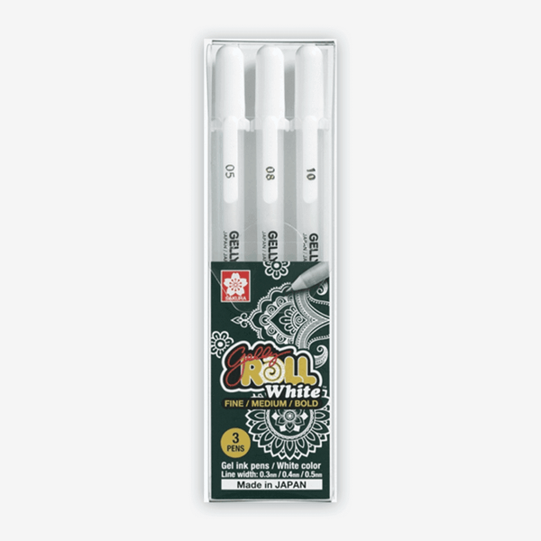 Sakura Gelly Roll Classic Gel Pens, 1.0 mm Bold Tip, White, Pack of 36