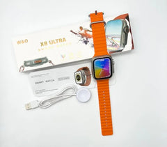 X8 Plus Ultra Smart Watch Series 8 NFC 2.08 Inch Always-On Display & Wireless Charging 49mm Orange