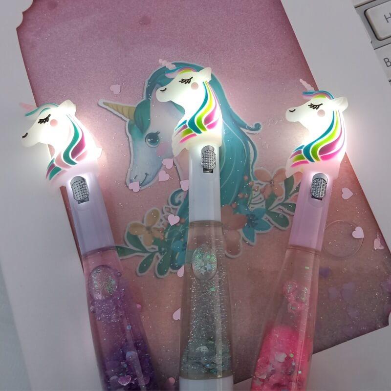 Unicorn led pens/Unicorn led light pen/pens for girls/pens pack