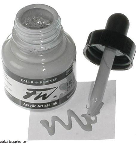 Daler Rowney FW Artist Acrylic Ink  Silver 29.5ML