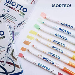 Giotto Turbo Glitter Color Marker Set Of 8 Pcs