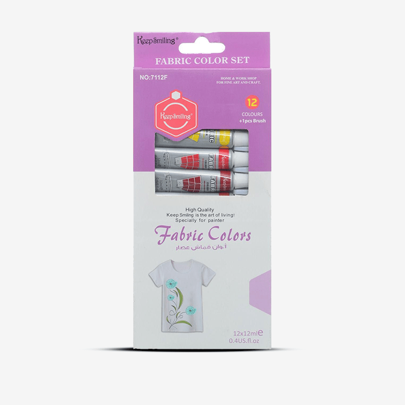 Keep Smiling Fabric Paints Tubes Pack Of 12