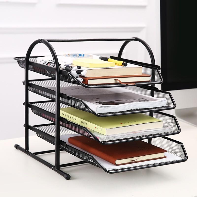 Metal Mesh Office Paper & Letter Tray 4 Step