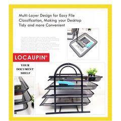 Metal Mesh Office Paper & Letter Tray 4 Step
