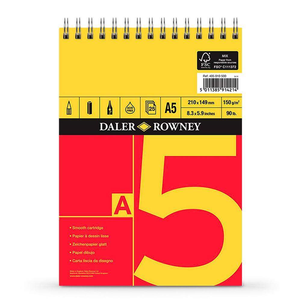 Daler Rowney Red & Yellow Spiral Pads 150Gsm-school2office.com-art supplies,best,canvas & art sheets,drawing pad,new,sketch pads