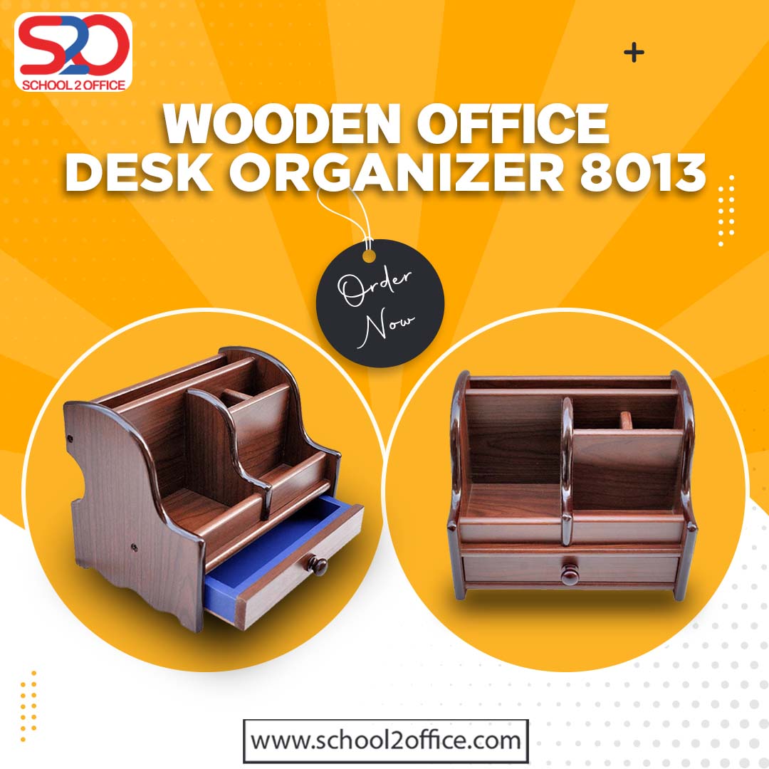 Wooden Office Stationery Desk Organizer 8013